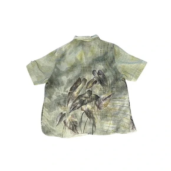 Vintage Sheer Green Button Down Shirt - Picture 2 of 2